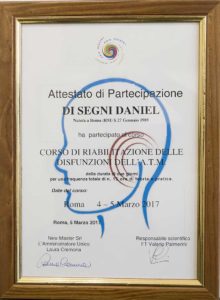 attestato riabilitazione disfunzioni temporo-mandibolari